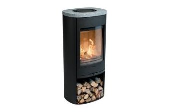 Kaminofen Contura 910 Style Korpus schwarz Abdeckung Specktein Gusseisenfront