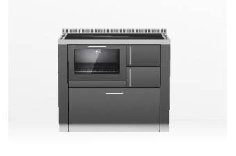 Tischherd Pertinger 100 Ökoalpin Panorama schwarz Cerankochfeld ohne Sichtfenster Anschluss links hinten